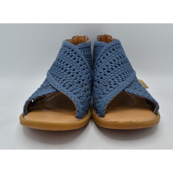 Born Womens Size 7 Iwa Mac Blue Zip Open Toe Sandals Shoes - Picture 6 of 13